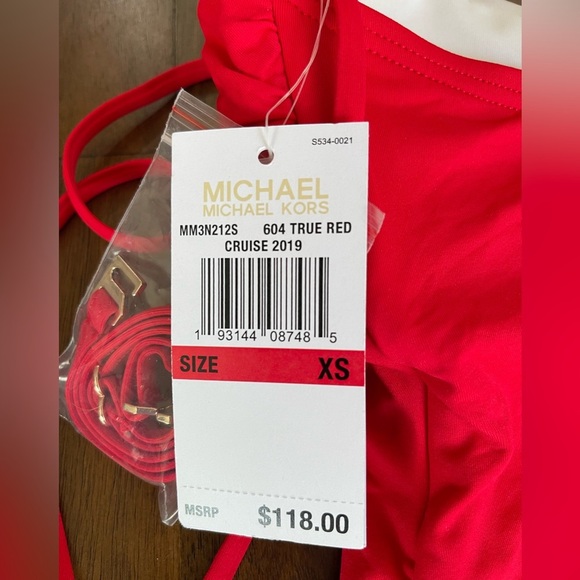 Michael Kors cruise 2019 true red tankini bikini - Picture 3 of 5